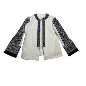 Derek Lam 10 Crosby Embroidered Statement Sweater Jacket SZ 0
